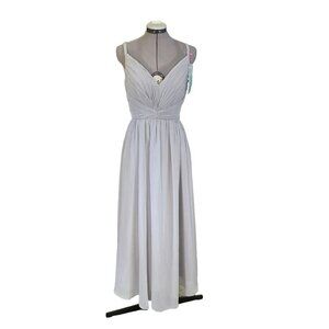 NWT Bliss Extra Bridesmaid Dress‎ Light Gray Formal Wedding S Gown